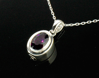 Cremation Oval Birthstone Pendent