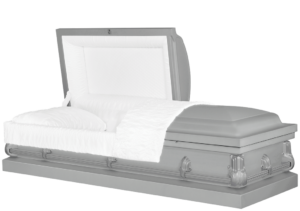 Grey and White Casket Puritan